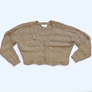 Ba&sh The Harold Cardigan Knit Wool-Blend in Light Beige Size XS